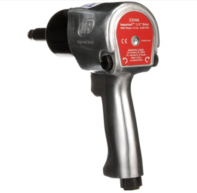 PISTOLA DE IMPACTO NEUMATICA DE 1/2", IR, 1/2 X 2, 9,500 R.P.M. 50-400 FT/LB