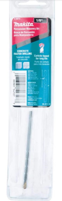 BROCA CILINDRICA PARA CONCRETO  1/8" X 3"MAKITA