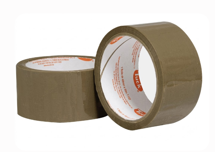 CINTA DE EMPAQUE TUK, CANELA DE 48 mm X 50MTS USO COMERCIAL (PAQUETE 6 ROLLOS)