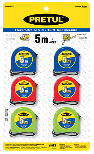 FLEXOMETRO 5M, DISPLAY BOX, PRETUL