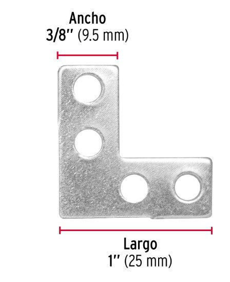 ESCUADRAS ESQUINERAS PLANAS 1"X 1" 24 PZ FIERO