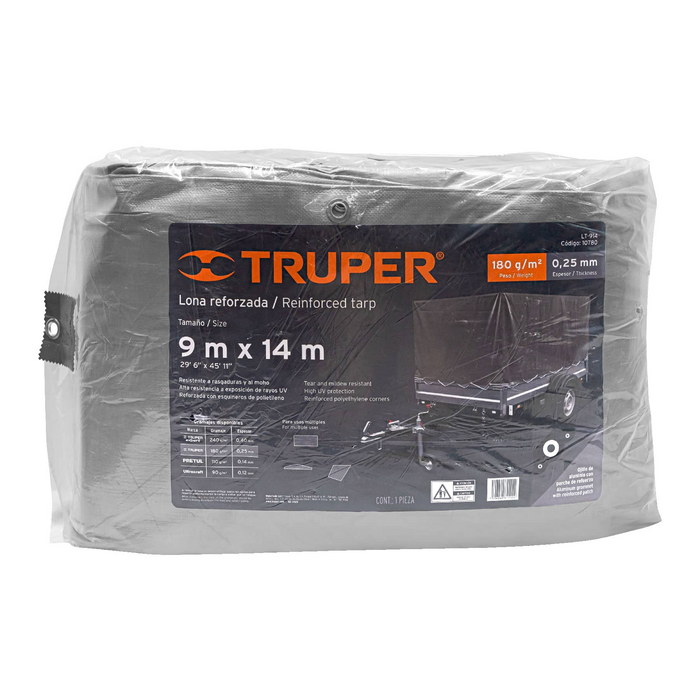 LONA GRIS REFORZADA 9 X 14 M TRUPER