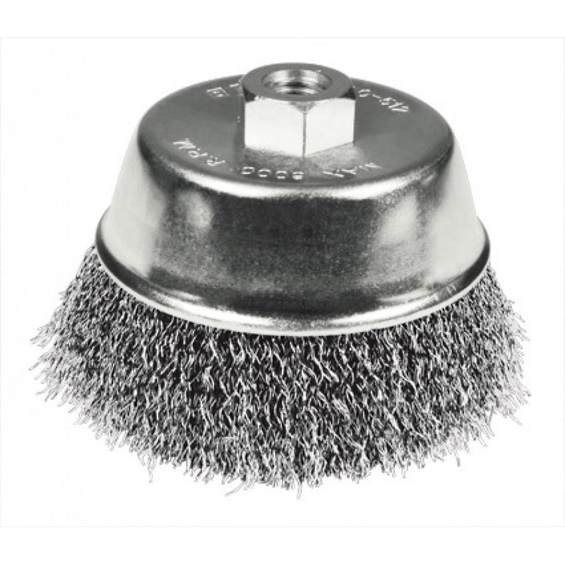 CARDA COPA DE ALAMBRE ONDULADO, 4",EJE mm, PARA ESMERILADORA