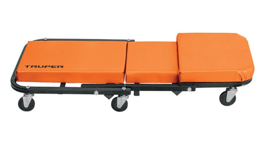 Banco de taller acolchado naranja TRUPER con ruedas giratorias