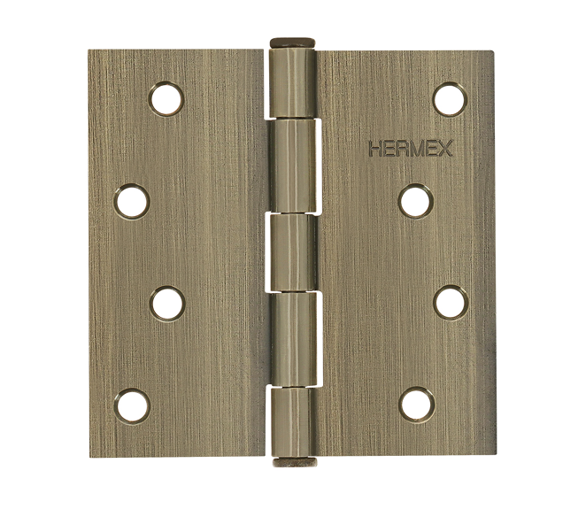 BISAGRA CUADRADA 4", LATON ANTIGUO, CABEZA PLANA (PIEZA)