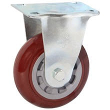 RUEDA DE HULE DE 4", GUINDA, BASE FIJA, MEDIUM DUTY