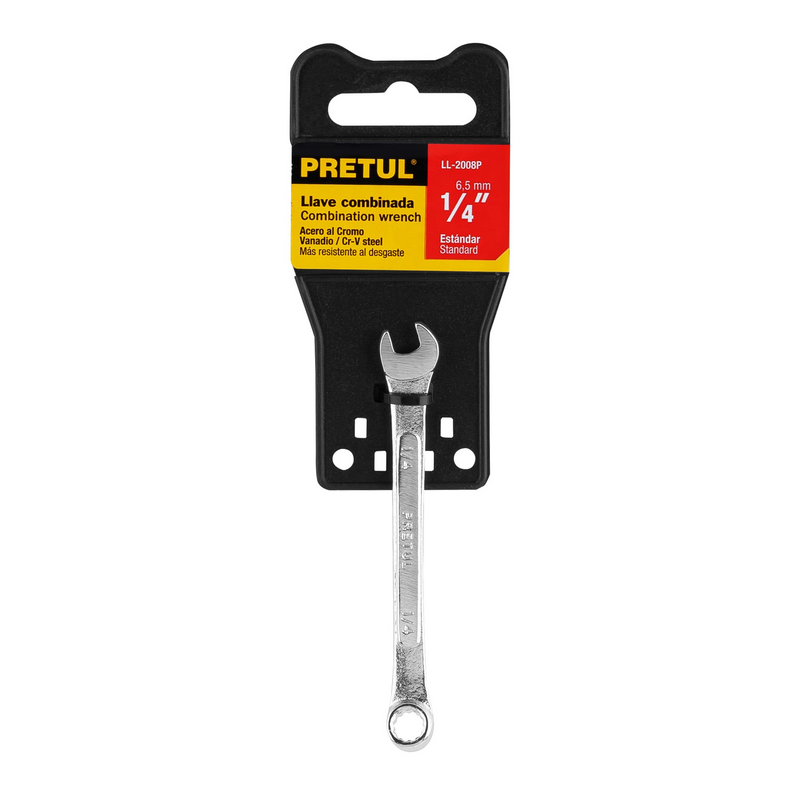 LLAVE COMBINADA 1/4" X 100 mm DE LARGO PRETUL