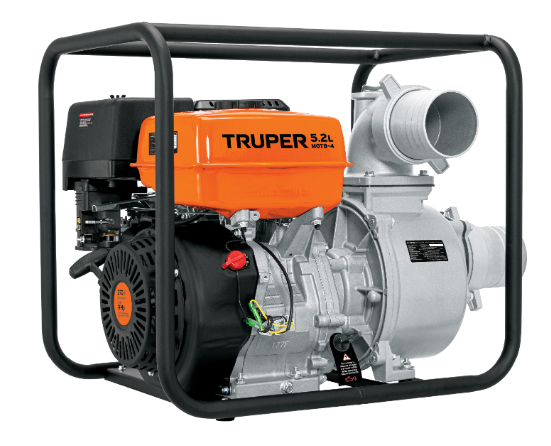 MOTOBOMBA DE 4", A GASOLINA, 9.0 hp, 1,500 L/min, TRUPER