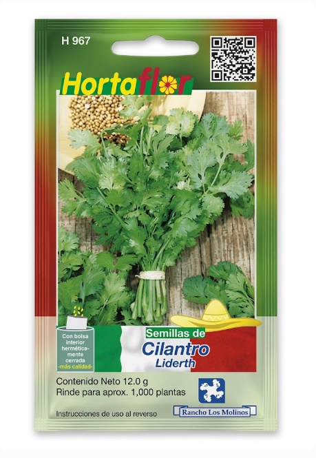 SOBRE DE SEMILLAS DE CILANTRO HORTAFLOR, CONTENIDO DE 12G