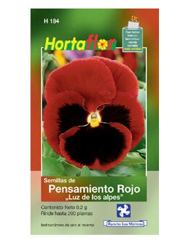 SOBRE DE SEMILLAS DE PENSAMIENTO ROJO HORTAFLOR, CONTENIDO DE .02G
