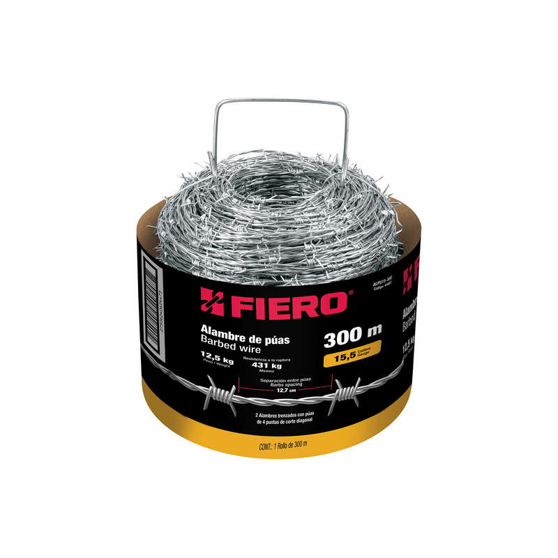 ALAMBRE DE PUAS FIERO 12.5 KG CALIBRE 15.5 300 METROS