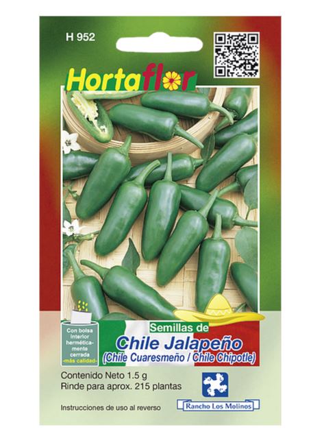 SOBRE DE SEMILLAS DE CHILE JALAPEÃ‘O HORTAFLOR, CONTENIDO DE 1.5G