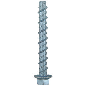 Tornillo para concreto de uso pesado 1/2" x 4", cabeza hexagonal plateada