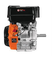 Motor a gasolina TRUPER naranja con carcasa negra, vista frontal