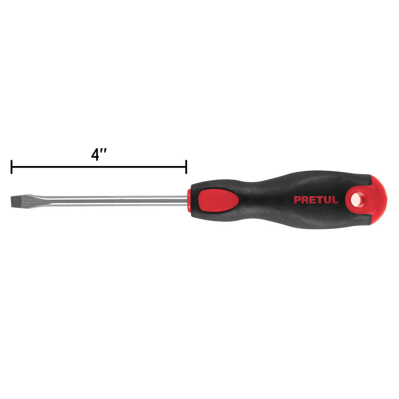 DESARMADOR PLANO, 1/4" X 4", MANGO BIMATERIAL COMFORT GRIP