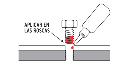 FIJADOR DE ROSCAS PERMANENTE 10 ML ROJO TRUPER