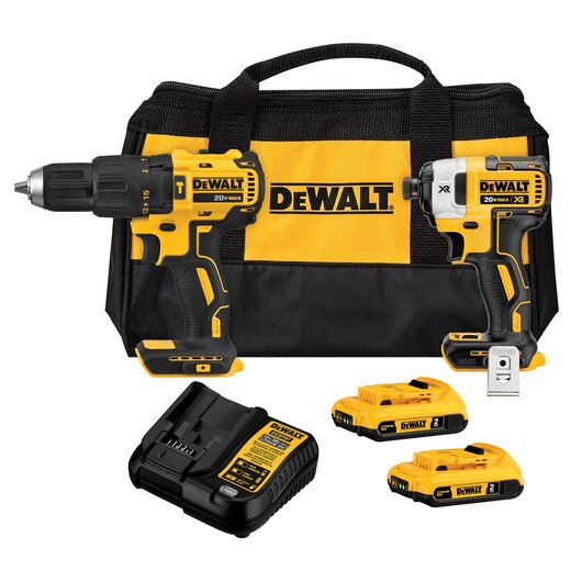 COMBO 20V MAX,BRUSHLESS, ROTOMARTILLO Y ATORNILLADOR DE IMPACTO, 2 BAT. 2.0AH Y CARGADOR, MALETIN
