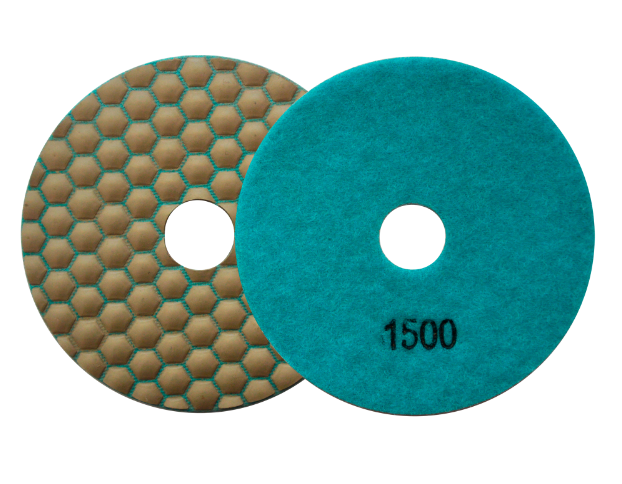 PAD DE DIAMANTE 4" GRANO 1500 CON VELCRO / USO EN SECO (PIEZA)
