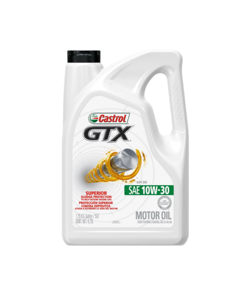 ACEITE PARA MOTOR A GASOLINA, CASTROL GTX SAE 10W-30, 4.73 L
