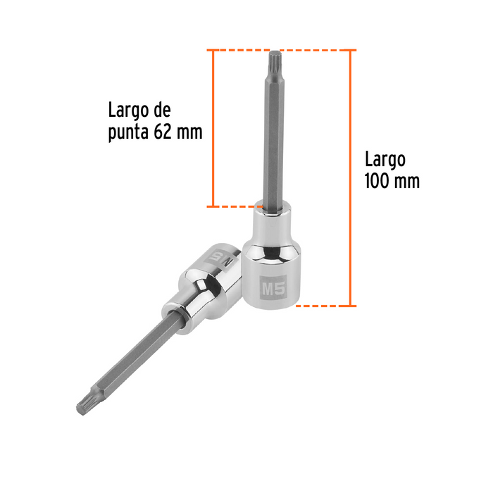 DADO PUNTA LARGA BRISTOL CUADRO DE 1/2" TRUPER