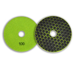 PAD DE DIAMANTE 4" GRANO 100 CON VELCRO / USO EN SECO