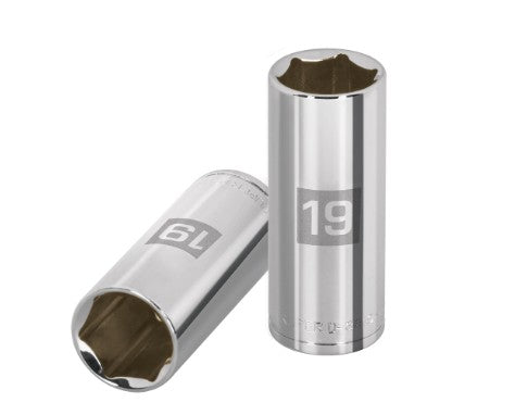 DADO DE 19 mm, CUADRO DE 3/8", 6 PUNTAS LARGO, D-3819-HM-L