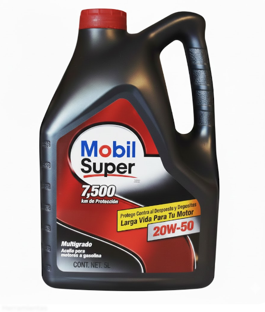 ACEITE P/MOTOR A GASOLINA, MOBIL 7500 20W50, GALON 5 L.