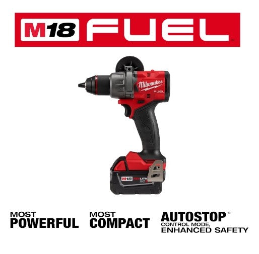 TALADRO DESTORNILLADOR DE 1/2" M18 FUEL™ KIT CARGADOR Y BATERIAS MILWAUKEE