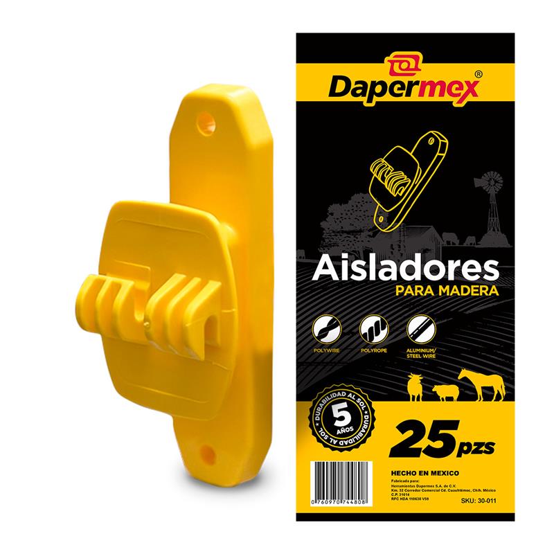 AISLADOR PARA CERCO ELECTRICO MADERA DAPERMEX 25 PIEZAS