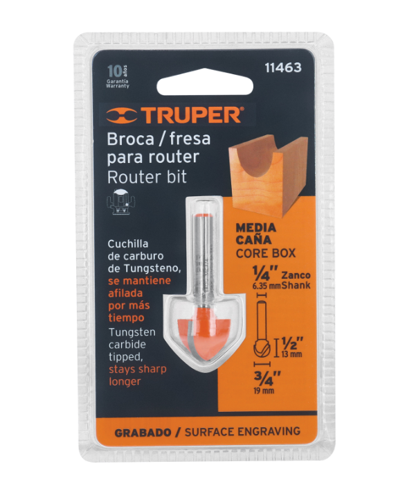 BROCA PARA ROUTER, MEDIA CAÑA DE 3/4"