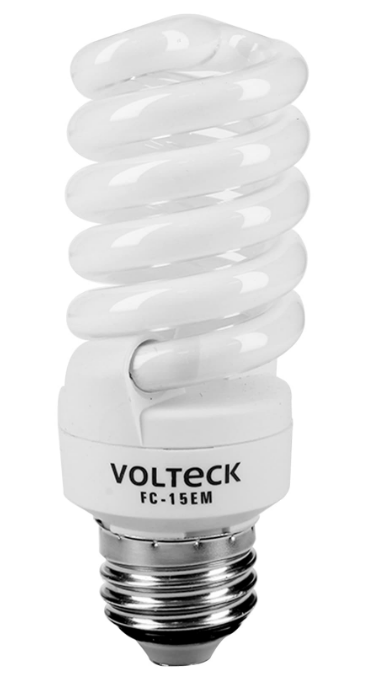 FOCO AHORRADOR MINI ESPIRAL 15 W LUZ CALIDA BASE E26/E27 T2