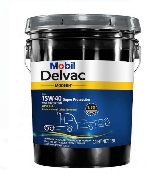 ACEITE P/MOTOR DIESEL, MOBIL DELVAC MODERN 15W40 SUPER PROTECCION, 19L