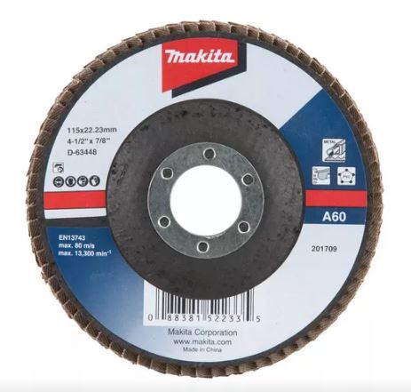 MULTIDISCO FLAP ALUMINIA 4-1/2" G 60 CON SOPORTE FIBRA VIDRIO C/ANGULO