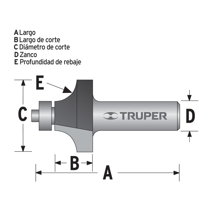 BROCA PARA ROUTER REDOND C/BALERO 1"