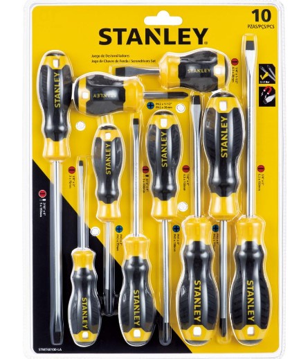 JUEGO DE DESARMADORES, 10 PZAS, STANLEY BASIC, (STMT60100-LA) ST