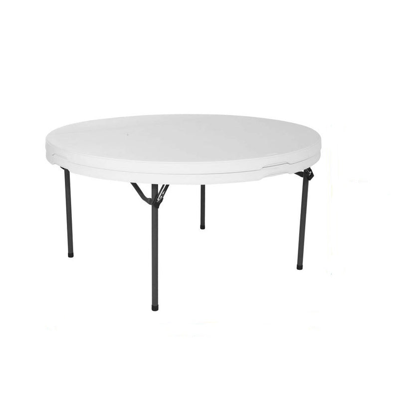 MESA DE PLASTICO 5 FT, PLEGABLE, REDONDA, BLANCA, LIFETIME SEMI COMERCIAL