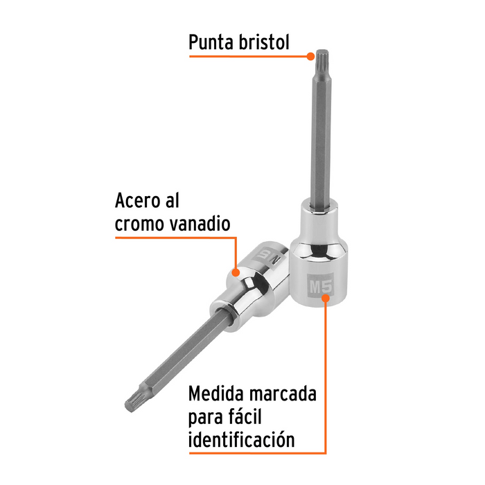 DADO PUNTA LARGA BRISTOL CUADRO DE 1/2" TRUPER
