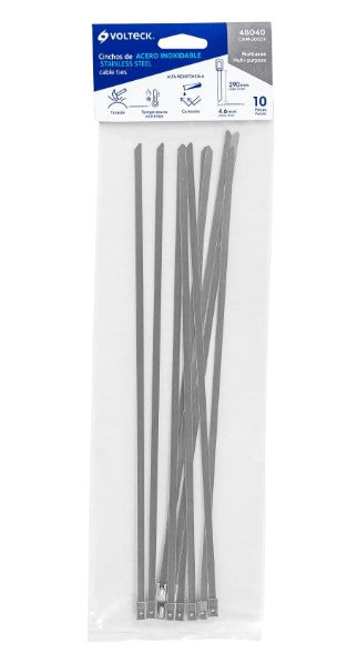 CINCHO DE 29 CM ACERO INOX 99 LB VOLTECK 10 PZ