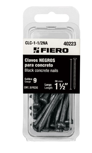 CLAVOS NEGROS PARA CONCRETO 1-1/2" 20 pz FIERO