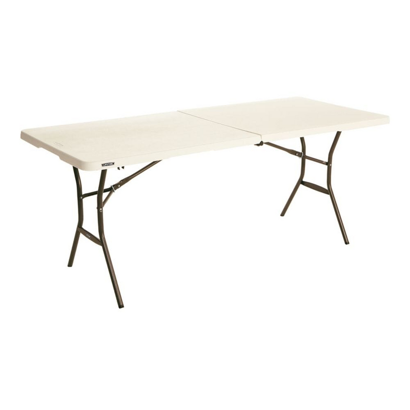 MESA DE PLASTICO 6 FT, PLEGABLE, RECTANGULAR, ALMENDRA, LIFETIME, SEMI COMERCIAL