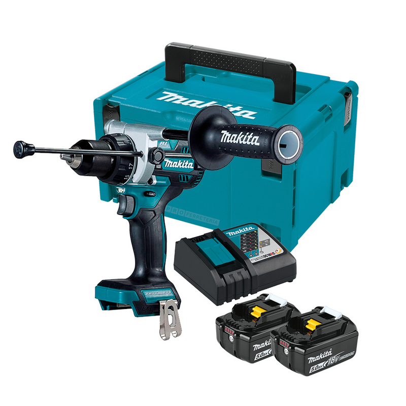 ROTOMARTILLO ATORNILLADOR 18V. LXT, BL, 2 VELOCIDADES, 2 BAT. 5.0 Ah, CARGADOR Y ESTUCHE MK6