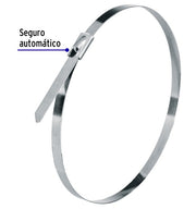 CINCHO de acero inoxidable con seguro automático y banda circular para amarre