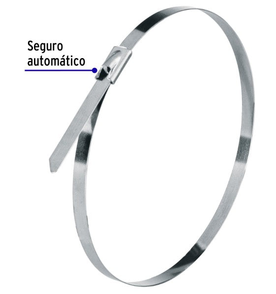 CINCHO DE 29 CM ACERO INOX 99 LB VOLTECK 10 PZ