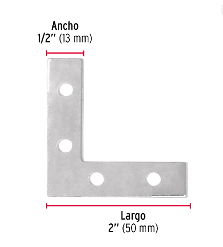 ESCUADRAS ESQUINERAS PLANAS 2"X 2" 24 PZ FIERO