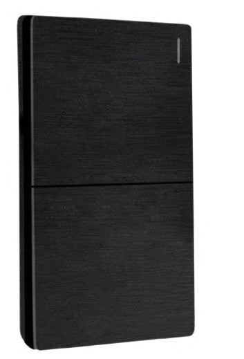 APAGADOR DOBLE SANTORINI 127 V / 15 A PLASTICO ABS NEGRO