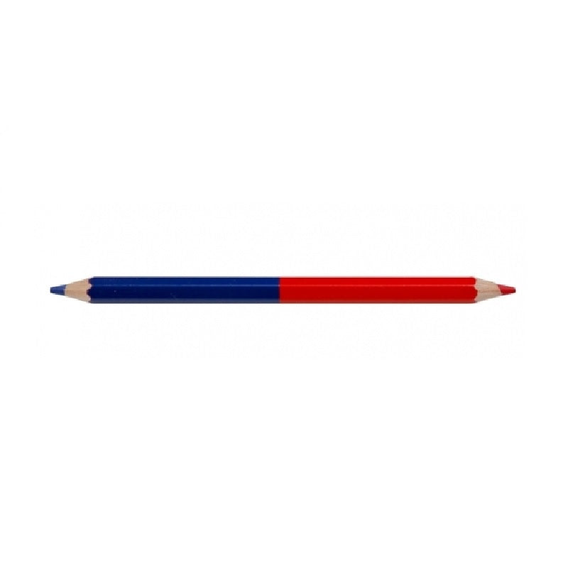 LAPIZ BICOLOR GRUESO DE PUNTILLA AZUL Y ROJO (CAJA 10 PIEZAS)