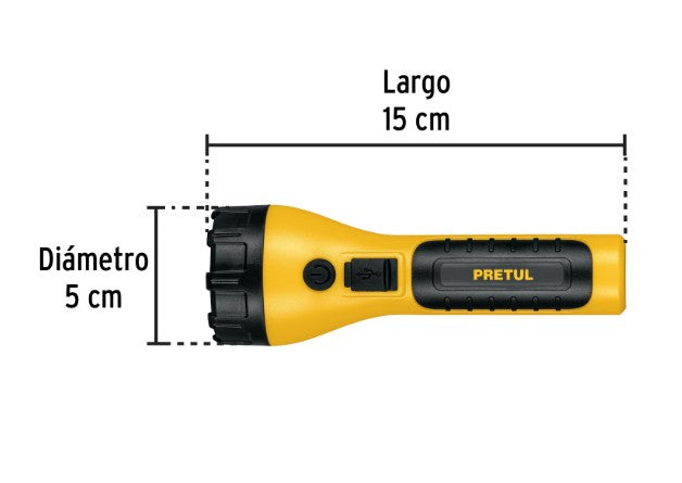 LINTERNA RECARGABLE DE MANO LED 180 LM PRETUL