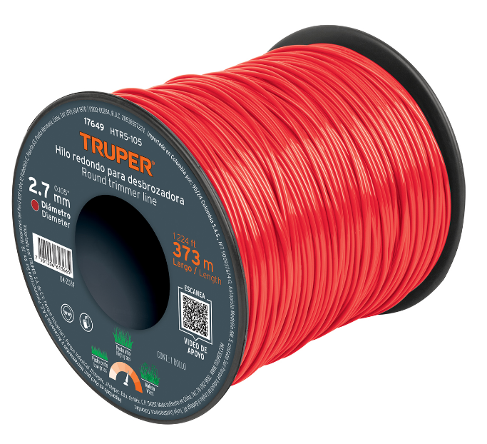 HILO PARA DESBROZADORA EN ROLLO, 5 LBS, .105'" 373 MTS