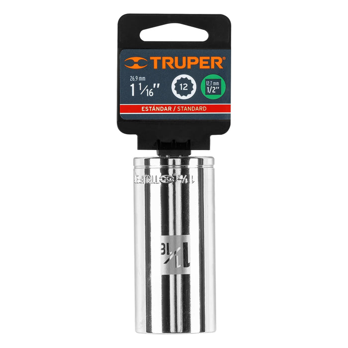 DADO CUADRO DE 1/2" X 1-1/16", 12 PUNTAS LARGO TR