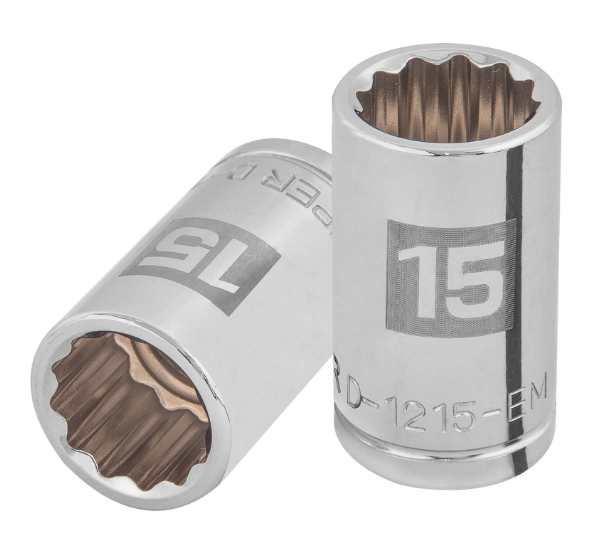 DADO DE 15 mm, CUADRO DE 1/2", 12 PUNTAS, D-1215-EM